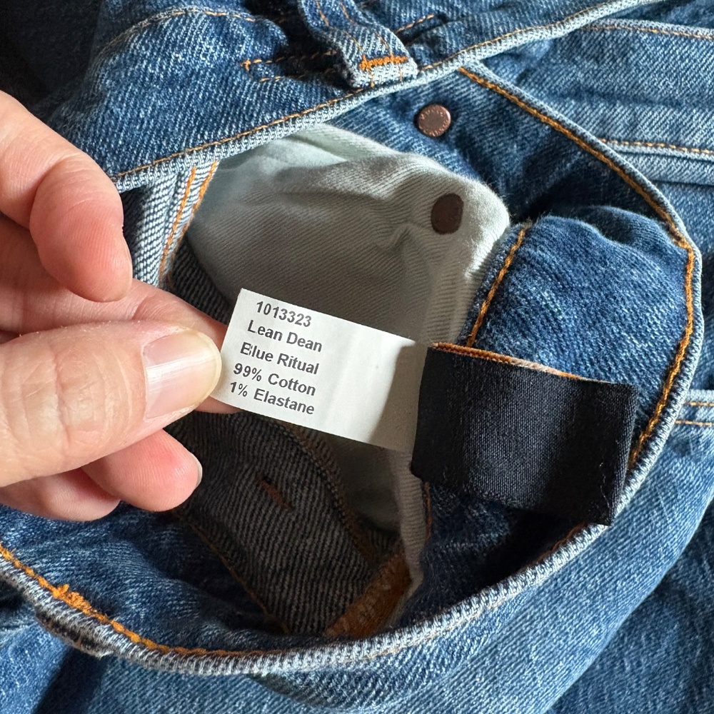 Nudie Lean Dean Slim Tapered Blue Ritual Jeans - Men's Size 30*34(Fit 30*29) - Picture 5 of 11